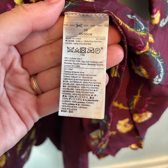 Banana Republic Dress plum/eggplant/ bordeaux size 10 NWOT - Picture 4 of 8